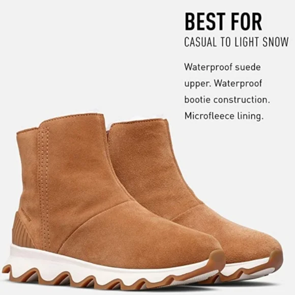 Sorel Kinetic Ankle Boots Waterproof Suede Tan Women's 7 - Picture 2 of 16